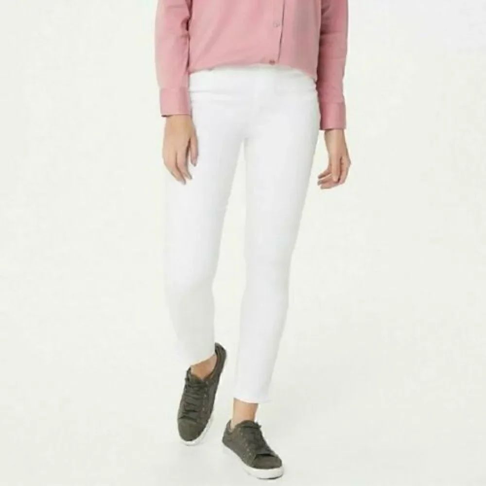 Martha Stewart Knit Denim Ankle Jeans w/ Zipper Detail Sz 10